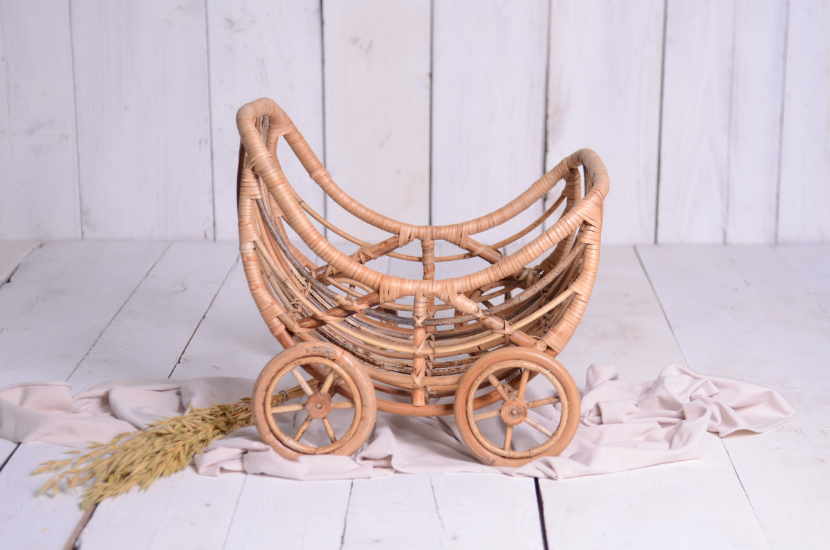 PRE-ORDER Rattan Baby Carriage