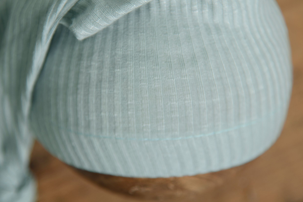 Ribbed Knot Sleepy Cap - Light Pastel Blue