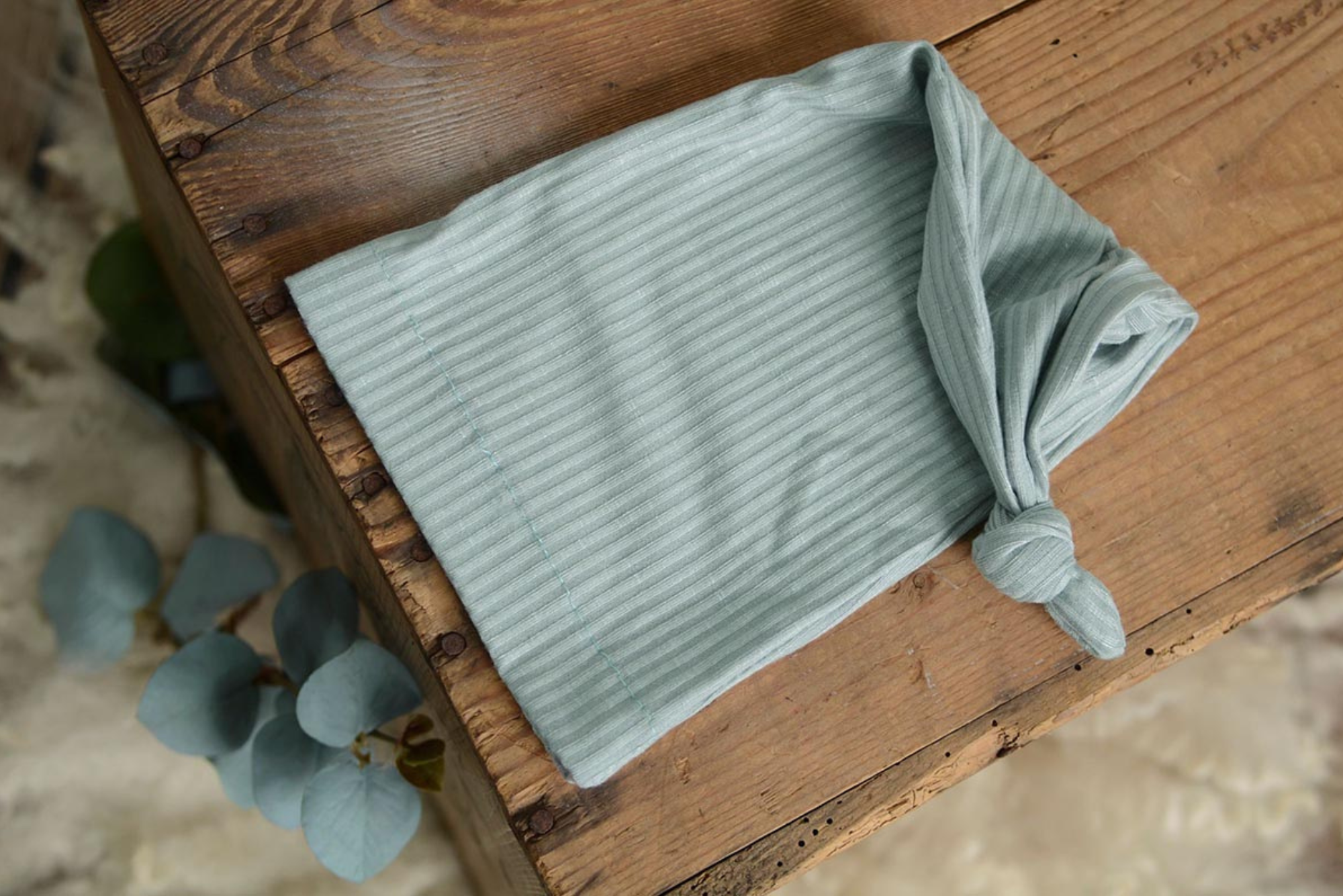 Ribbed Knot Sleepy Cap - Light Pastel Blue
