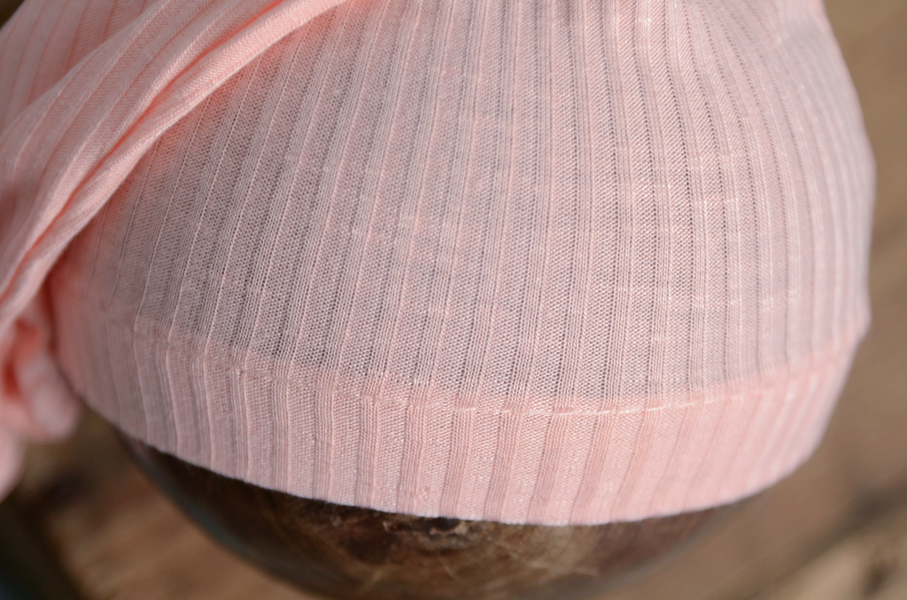 Ribbed Knot Sleepy Cap - Salmon