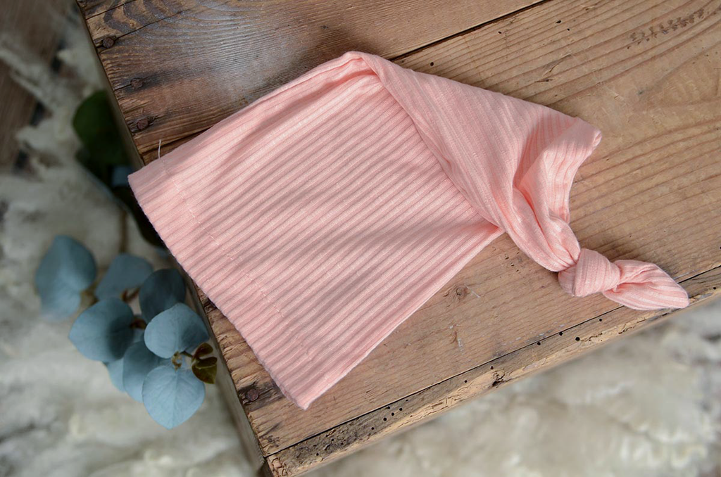 Ribbed Knot Sleepy Cap - Salmon