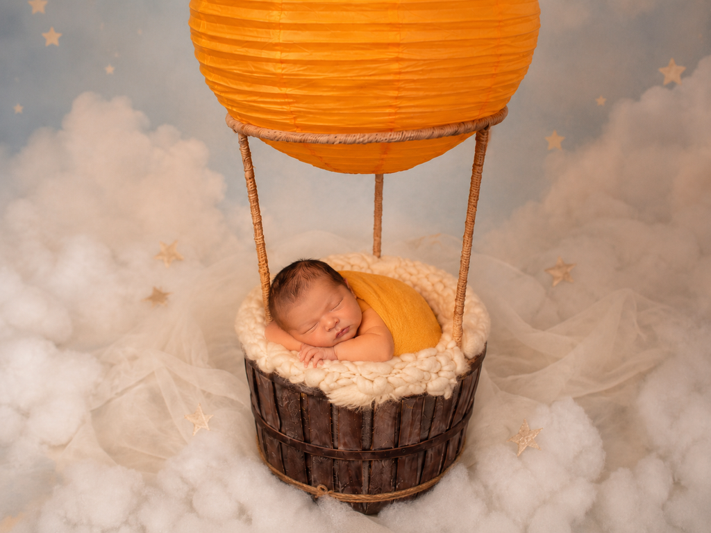 Hot Air Balloon Basket AND Yellow Balloon