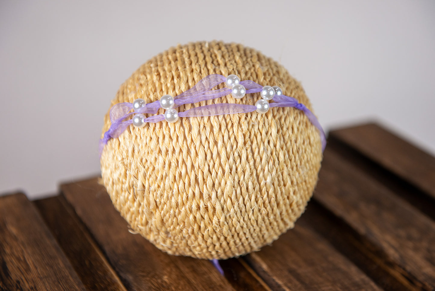 Beaded Ribbon Headband - Lilac
