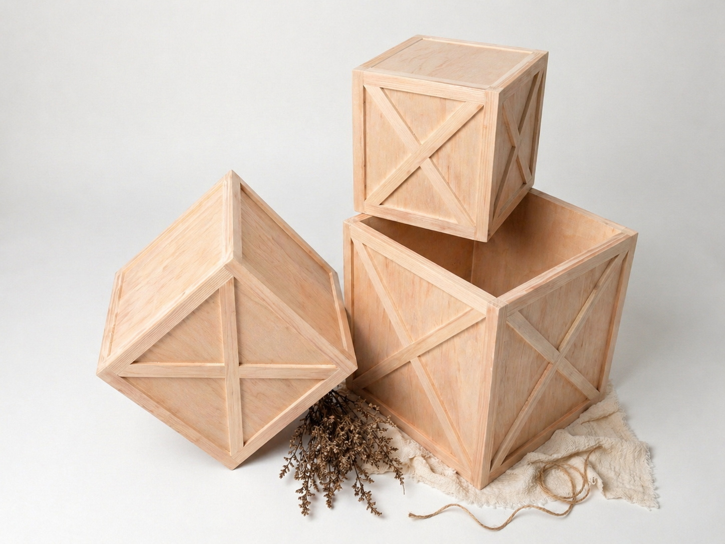 Cake Smash Boxes - Natural (Set of 3)
