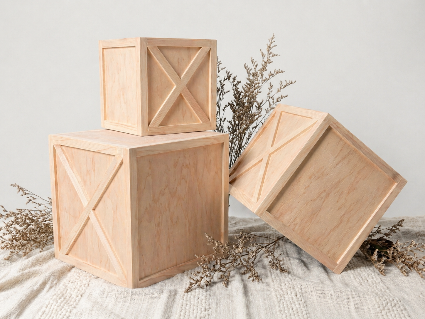 Cake Smash Boxes - Natural (Set of 3)