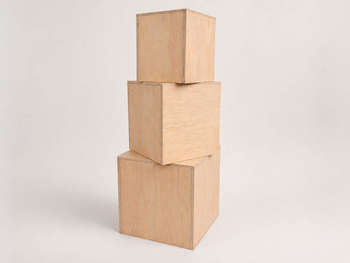 Three stacked wooden boxes for milestone baby sessions