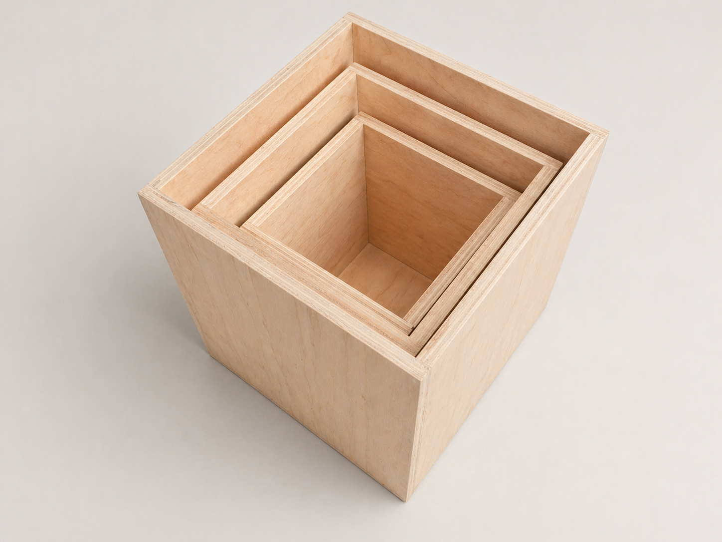 Set of three wooden boxes easy to store for baby studio photography