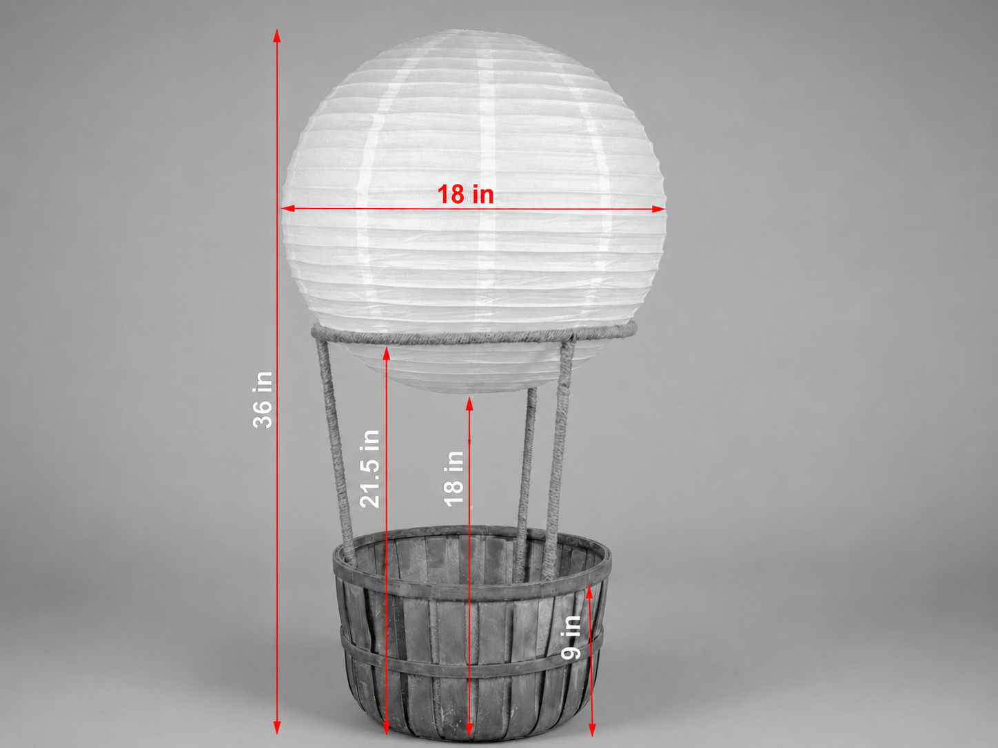 Hot Air Balloon Basket AND White Balloon