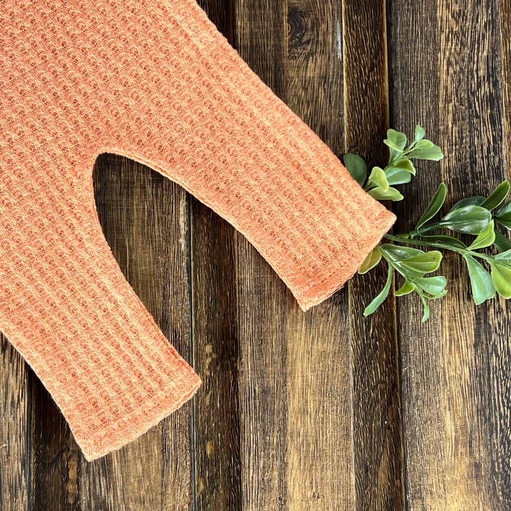 Open Foot Pajamas - Perforated - Tangarine