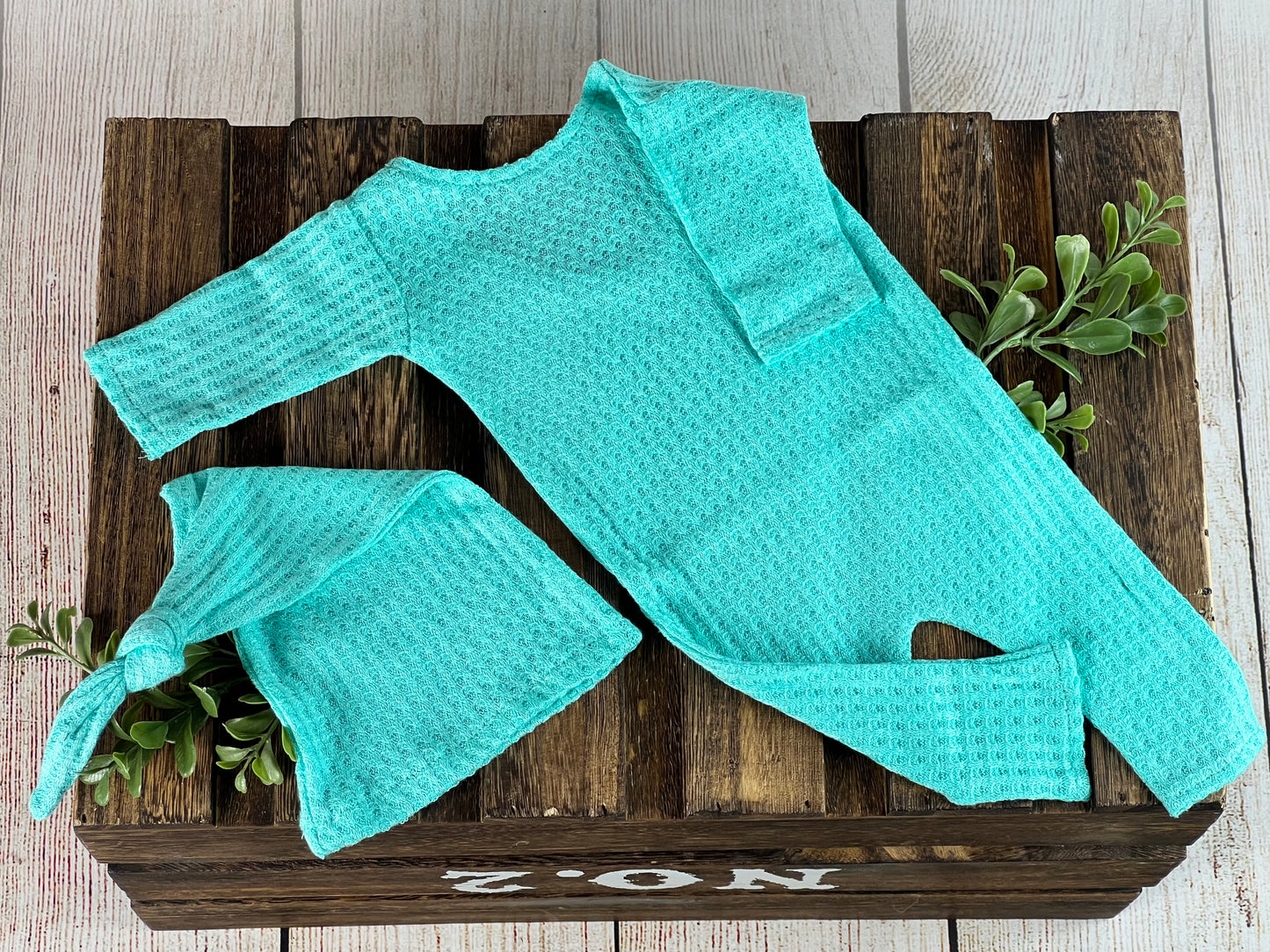 Open Foot Pajamas - Perforated - Mint