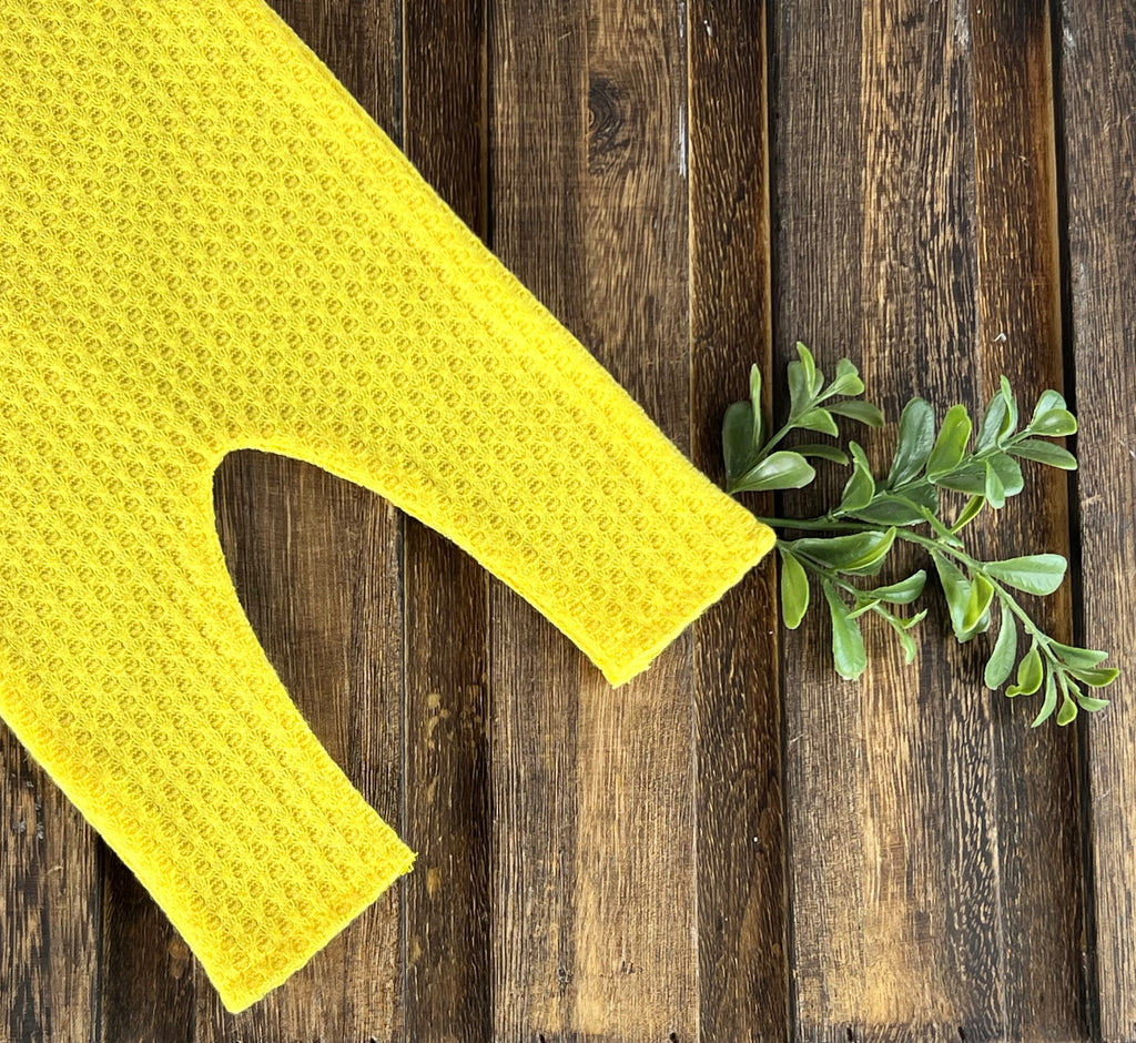 Open Foot Pajamas - Perforated - Yellow