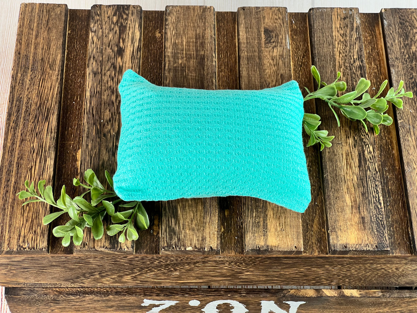 Mini Pillow with Cover - Perforated - Mint