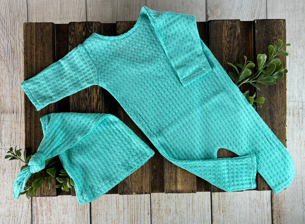 Open Foot Pajamas - Perforated - Mint