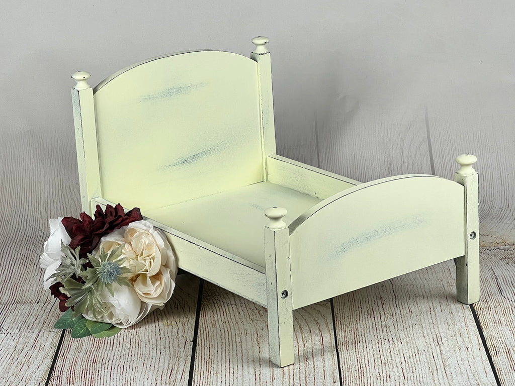 Rustic Bed - Curved Headboard - Off White