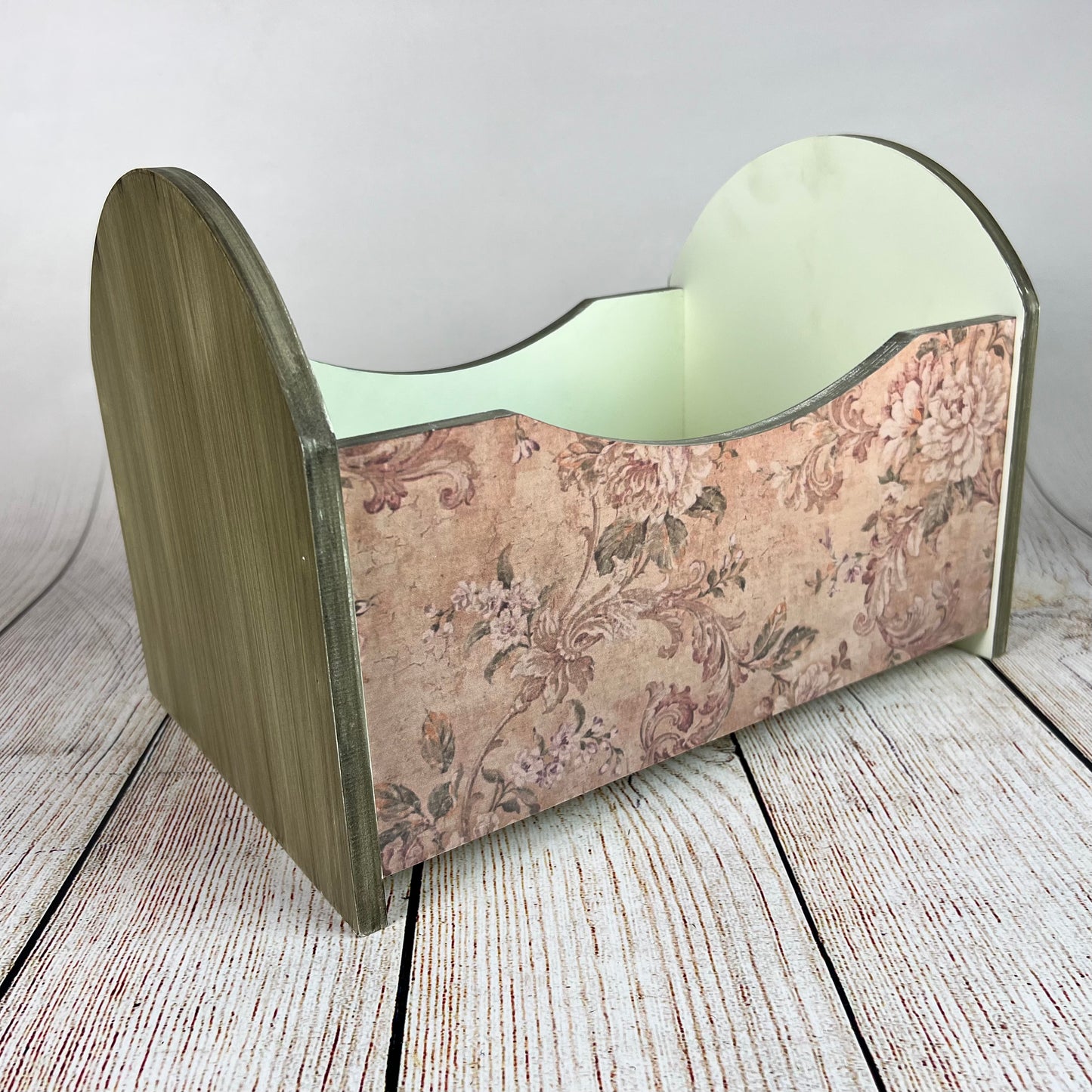 Vintage Crib - Curved - Light Yellow Printed Side (AS IS ITEM #02)