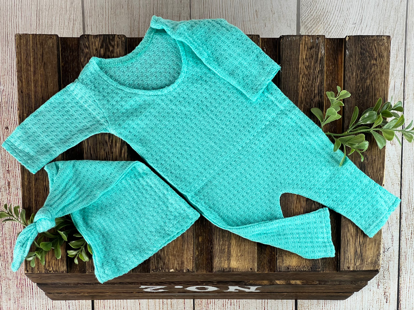 Open Foot Pajamas - Perforated - Mint