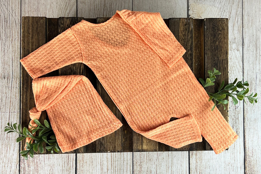 Open Foot Pajamas - Perforated - Tangarine