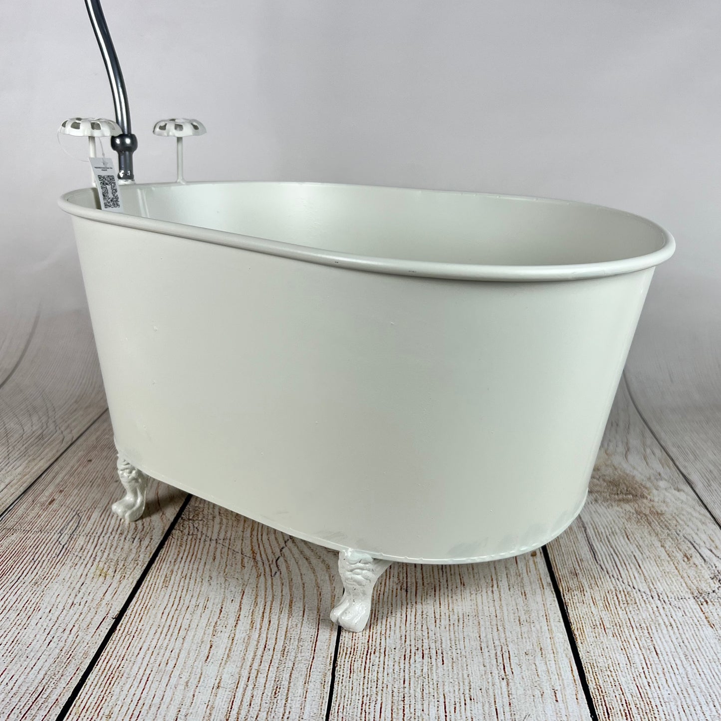 Footed Vintage Bathtub with Gooseneck Faucet - Light Beige(AS IS ITEM #01)