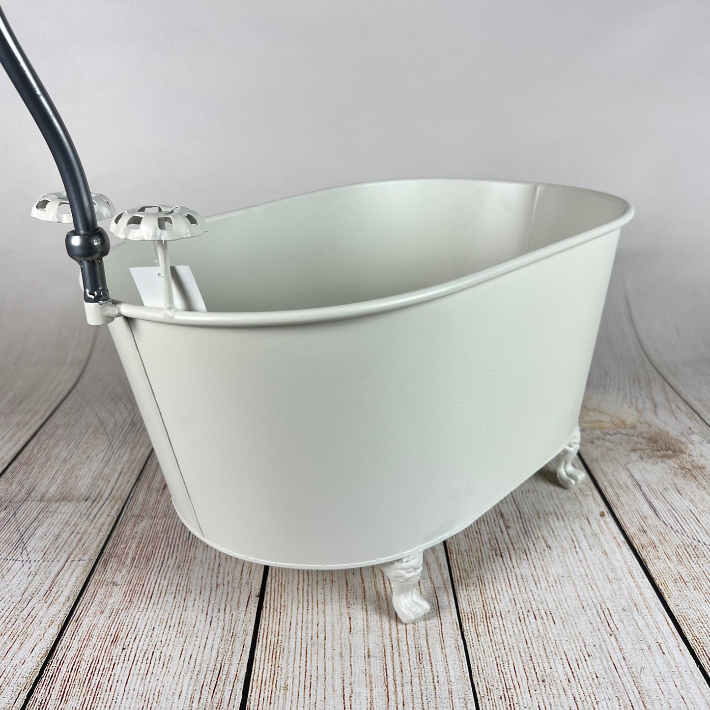 Footed Vintage Bathtub with Gooseneck Faucet - Light Beige(AS IS ITEM #01)