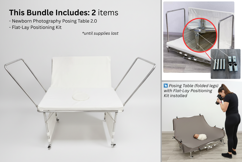 Best Newborn photography posing table, stool, and flat-lay kit Bundle