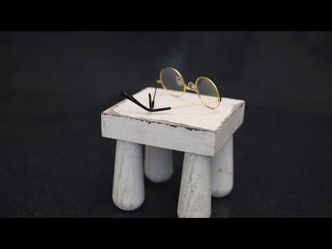 Rustic Square End Table - White