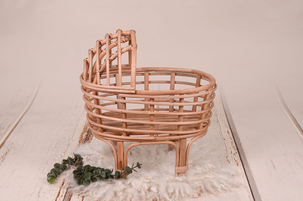 LullabyLuxe Rattan Bassinet - Natural Finish