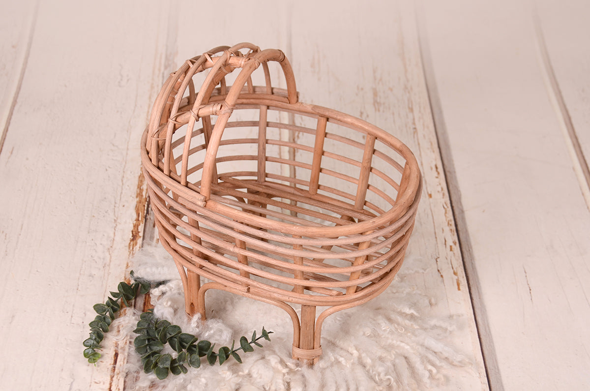 LullabyLuxe Rattan Bassinet - Natural Finish