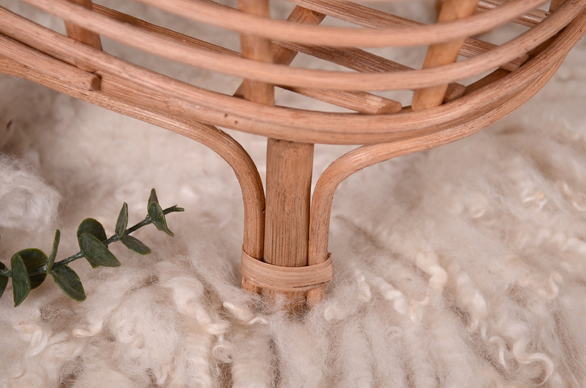 LullabyLuxe Rattan Bassinet - Natural Finish