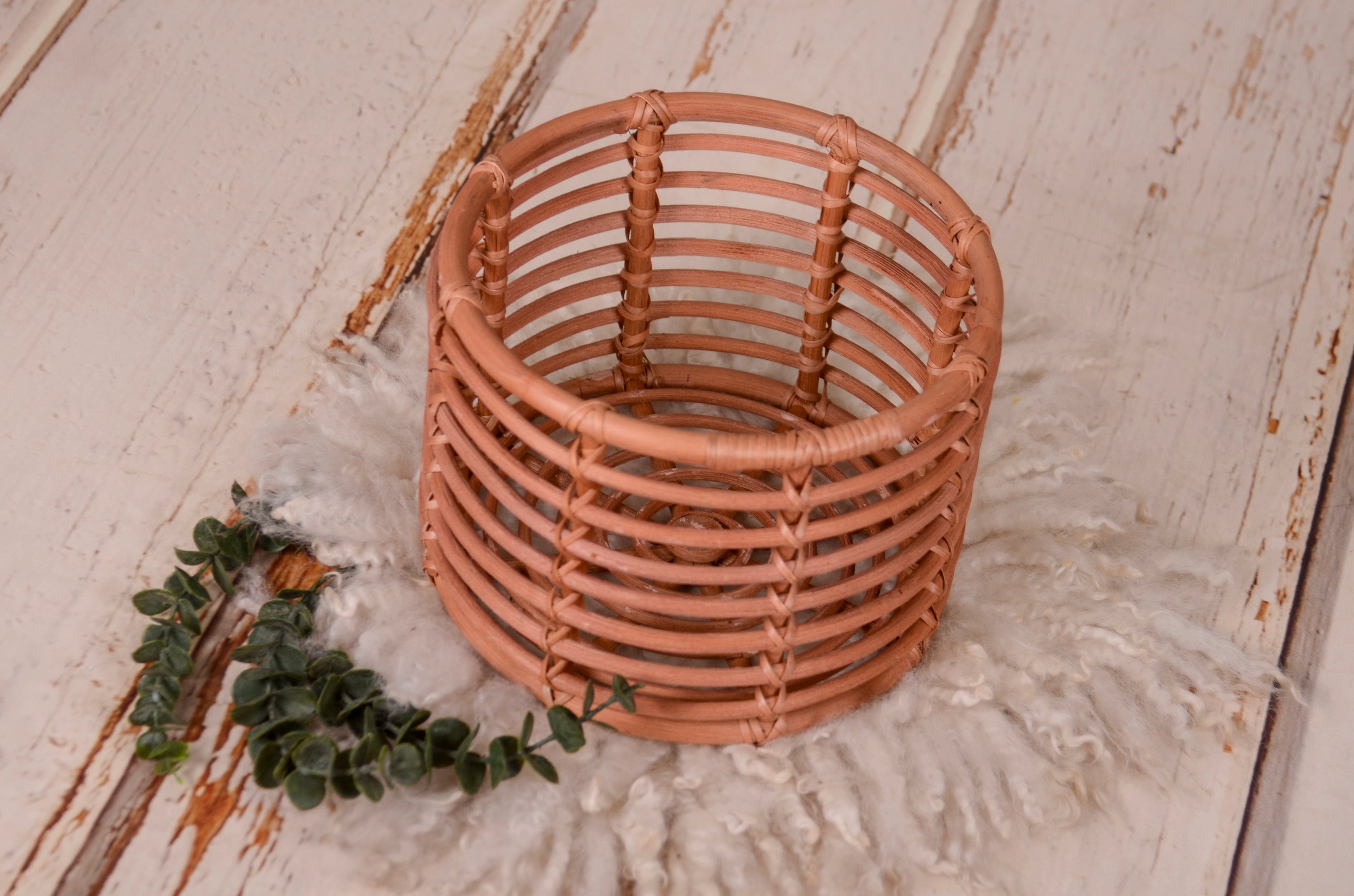 Rattan and Wicker Chair, Newborn Photography Prop, outlets Wooden Bowl - Ready to Ship