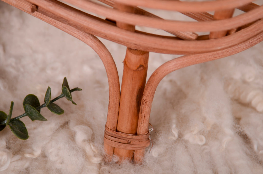 LullabyLuxe Rattan Bassinet - Chestnut Finish