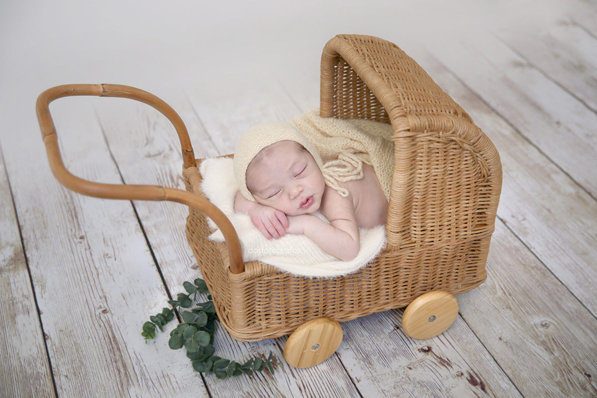 rattan baby stroller Lullaby Rattan Cradle Newborn Photography Prop – Newborn Studio Props