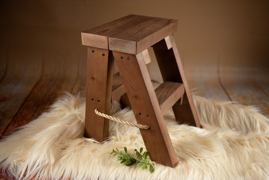 Wooden Step Stool - Brown