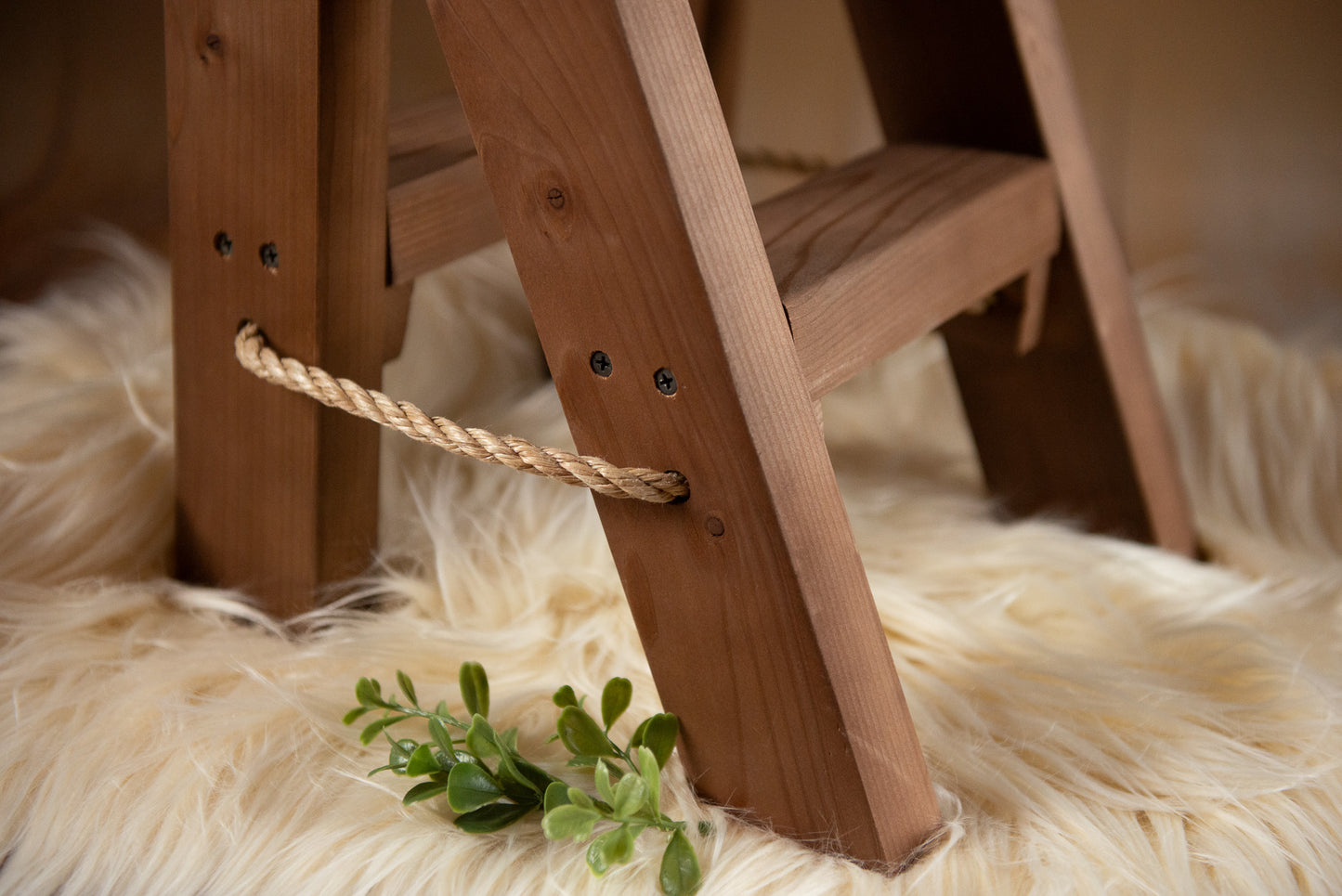 Wooden Step Stool - Brown