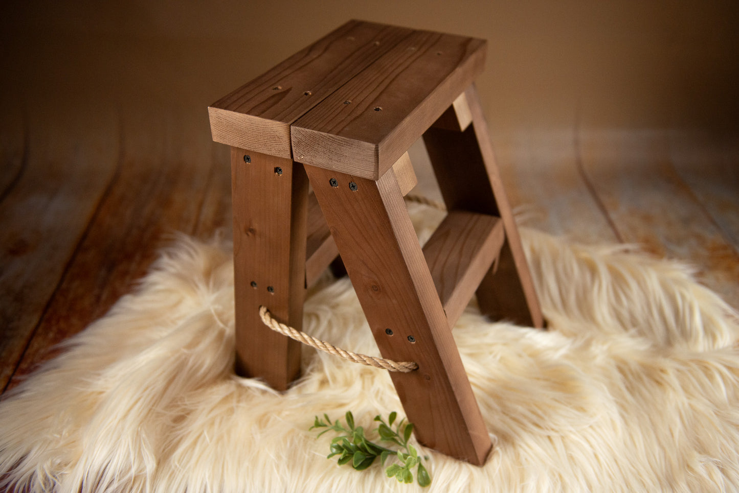 Wooden Step Stool - Brown