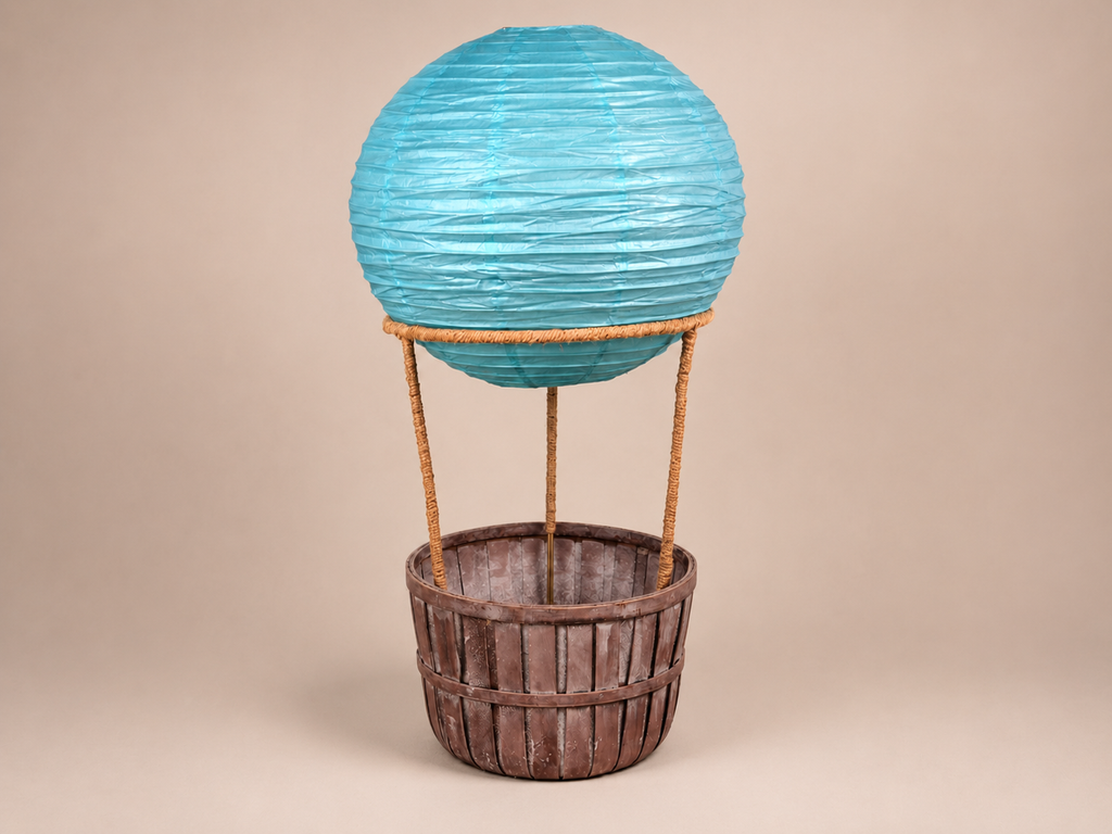 Hot Air Balloon Basket AND Light Blue Balloon