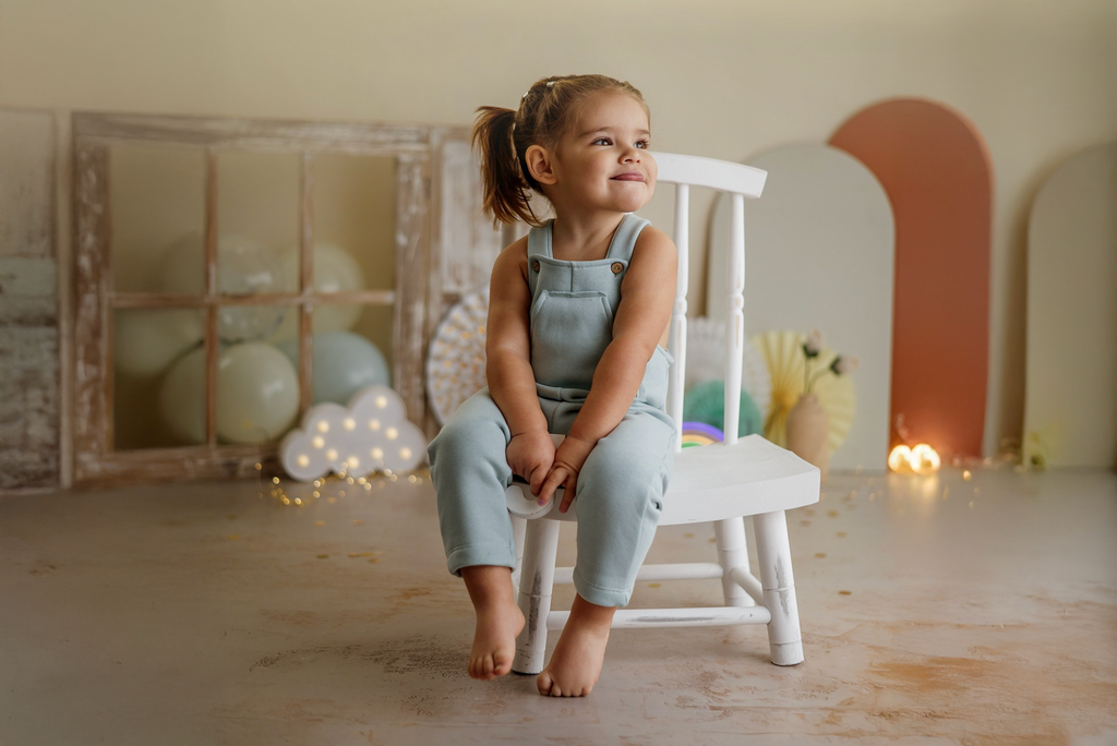 Wooden Windsor Chair (White + Brown)