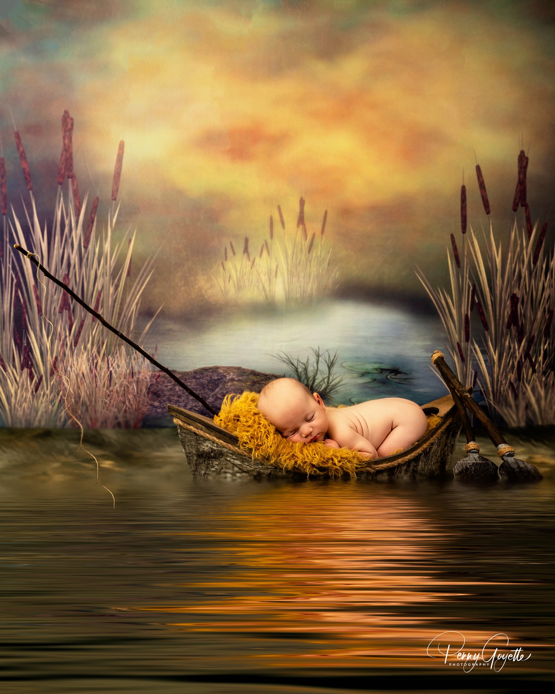 Rustic Rowboat Canoe – Newborn Studio Props