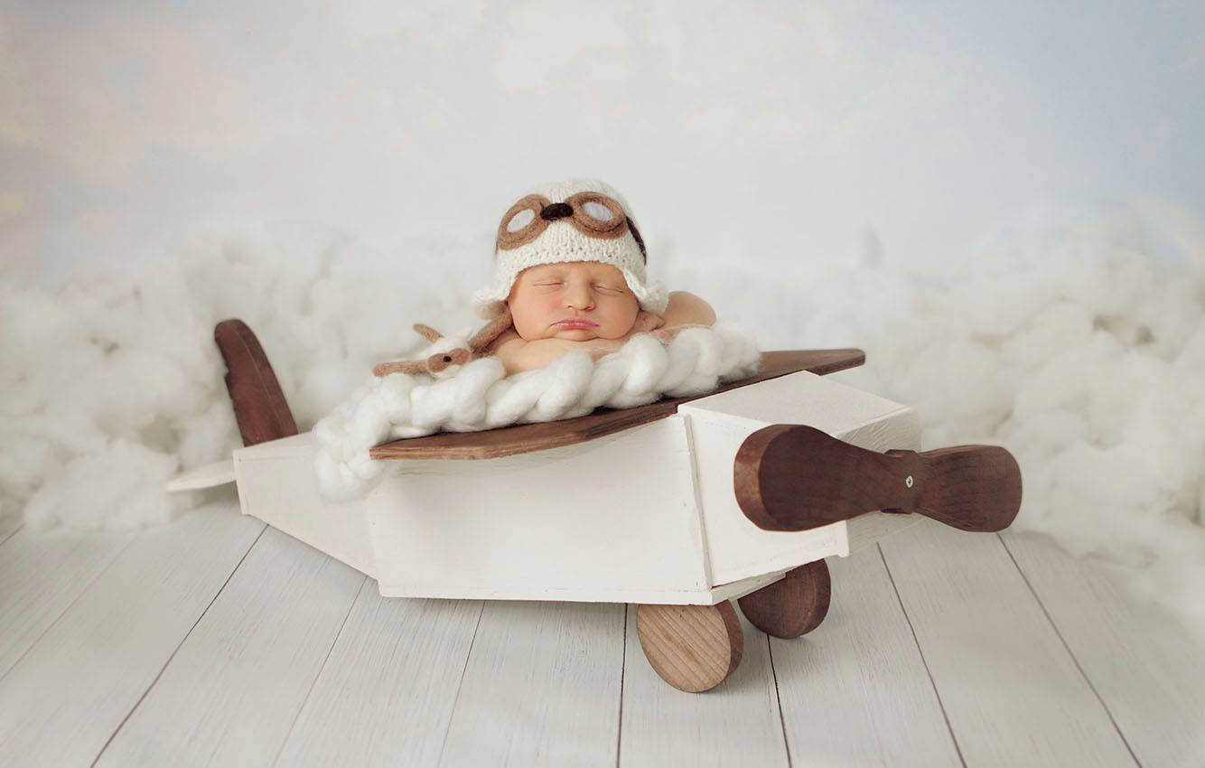 Wooden antique airplane purchases white, newborn photography props