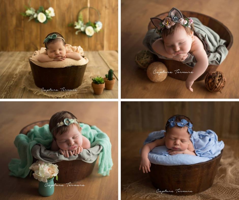 Rustic Bucket - 14in - Brown-Newborn Photography Props