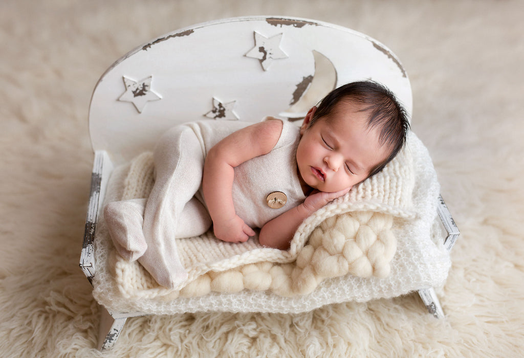 Bench Seat - Moon and Stars - White