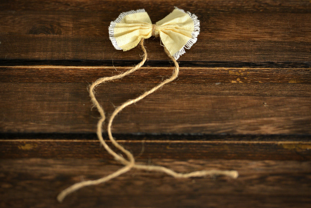 Bow-Tie Headband - Light Yellow-Newborn Photography Props