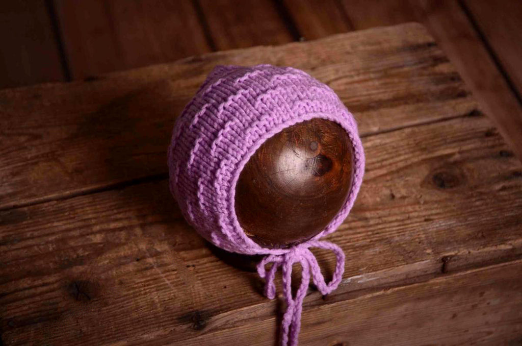 Crochet Bonnet - Lavender-Newborn Photography Props