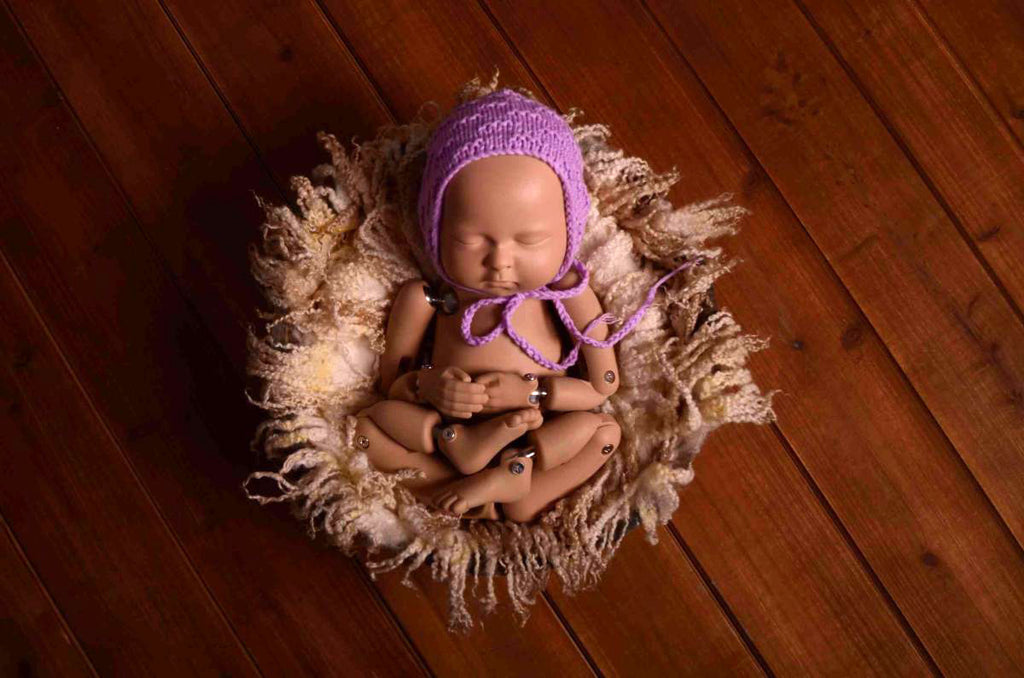 Crochet Bonnet - Lavender-Newborn Photography Props