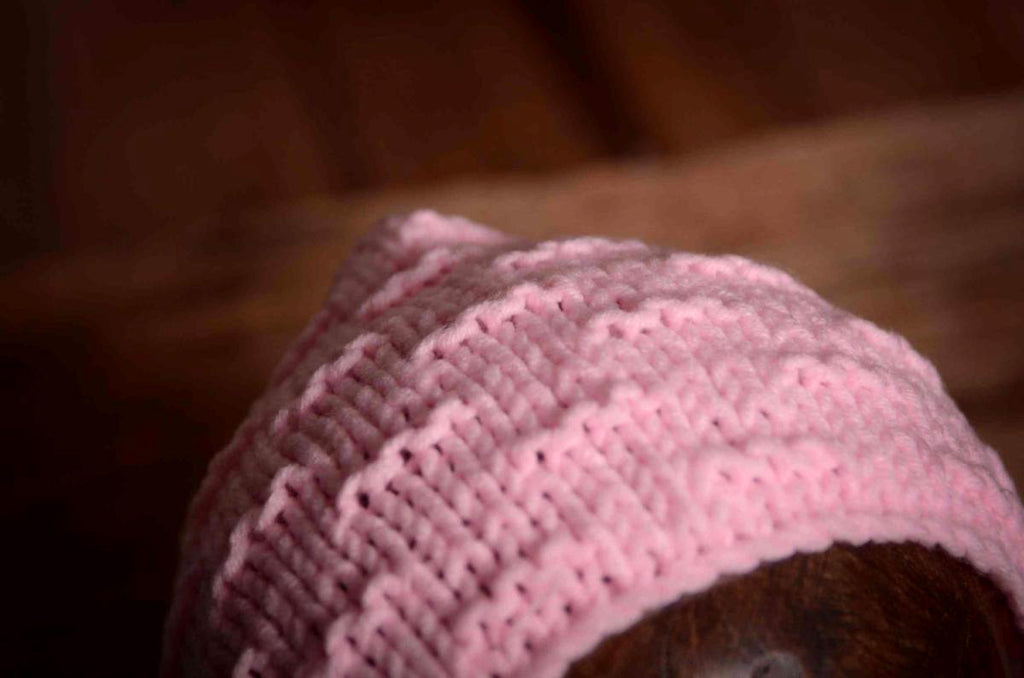 Crochet Bonnet - Light Pink-Newborn Photography Props