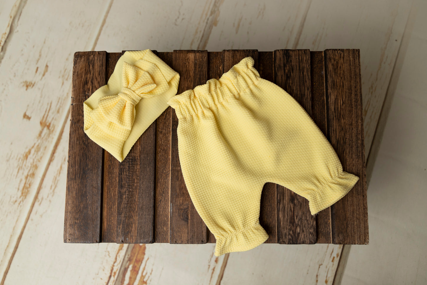 SET Pants and Bow Headband - Baby Yellow