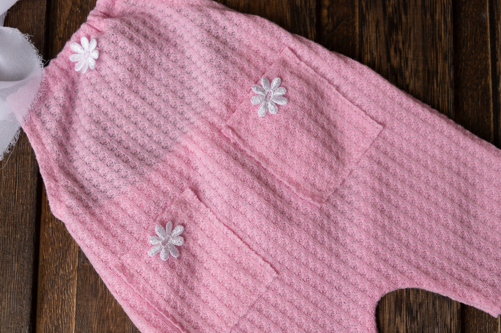 Adjustable Daisy Overall - Perforated - Light Pink