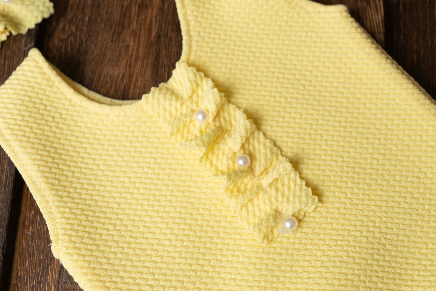 SET Bodysuit and Headband - Textured - Baby Yellow