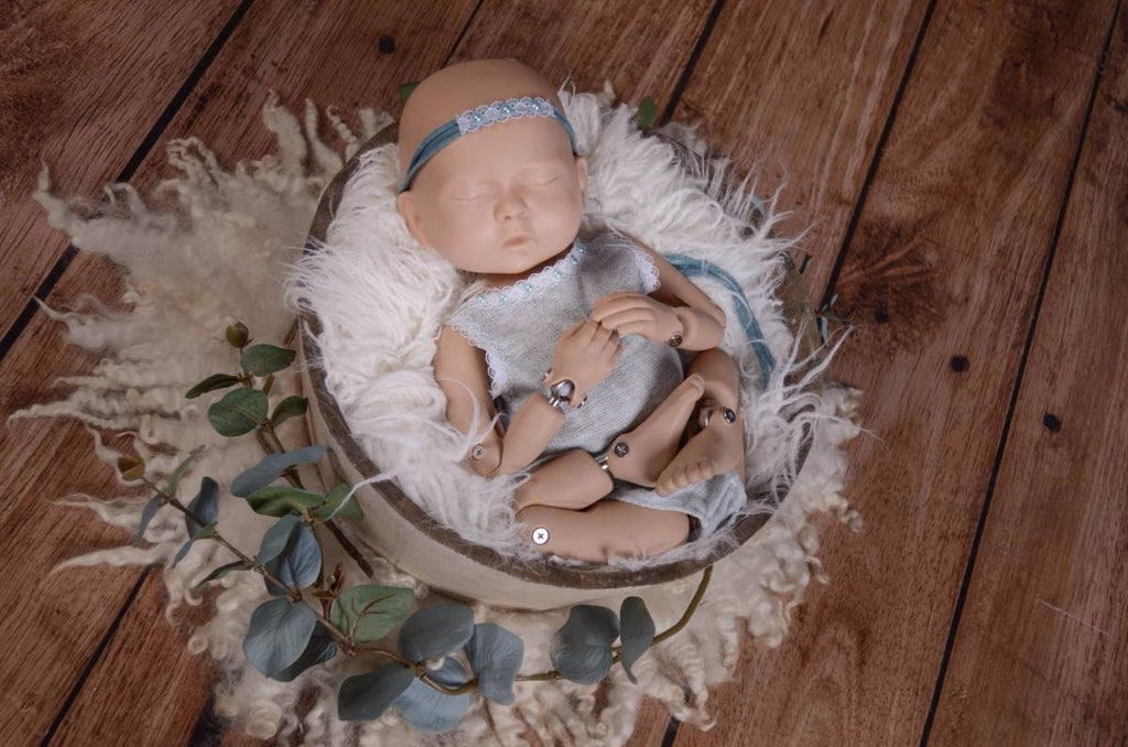 SET Bodysuit and Headband - Aquamarine-Newborn Photography Props