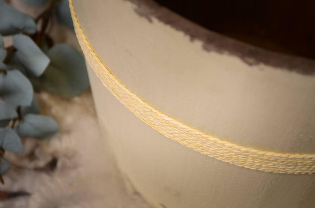 Rustic Bucket - 12in - Cream-Newborn Photography Props