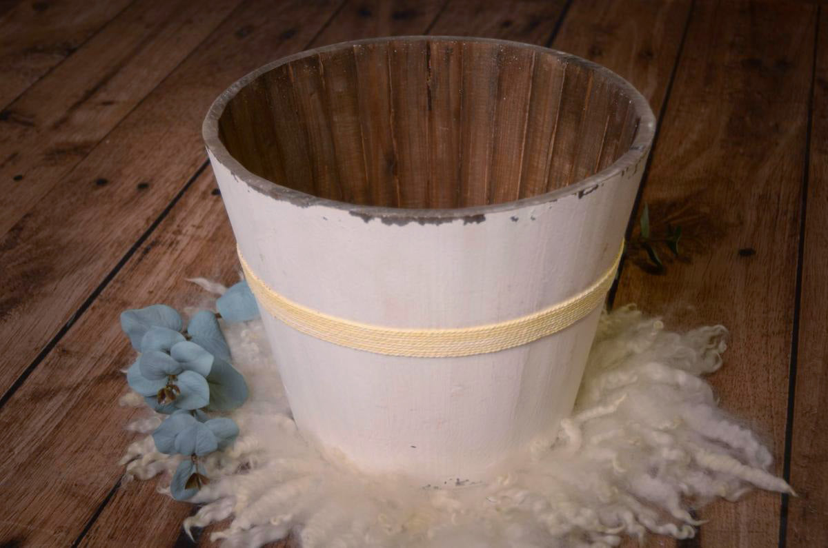 Rustic Bucket - 12in - White-Newborn Photography Props